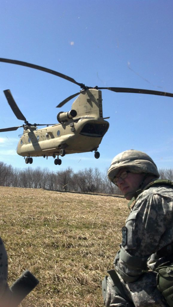 UConn ROTC  Cadets Prepare For A Ride On A CH-47