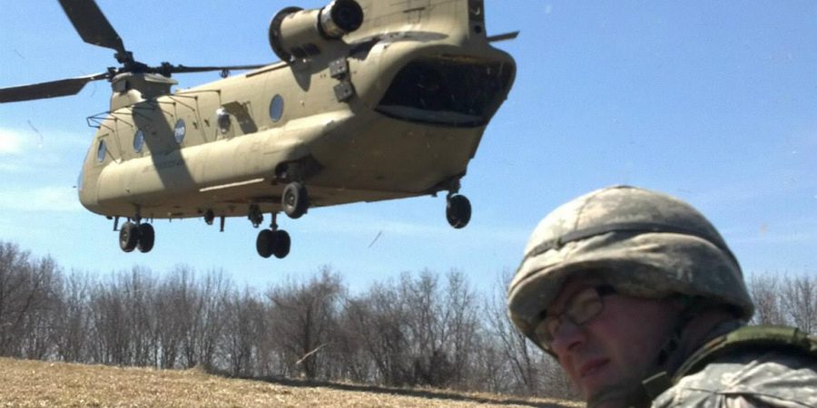 UConn ROTC Cadets Prepare For A Ride On A CH-47