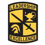 image of the U.S. Army Cadet Command logo. It has the phrase "leadership / Excellence" on it
