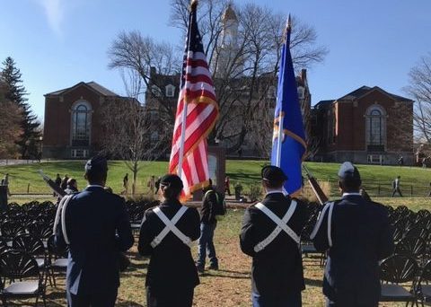 Color Guard at UConn 2019 Veterans' Day Ceremony