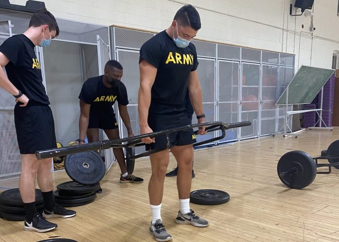 Cadet warms up for a deadlift
