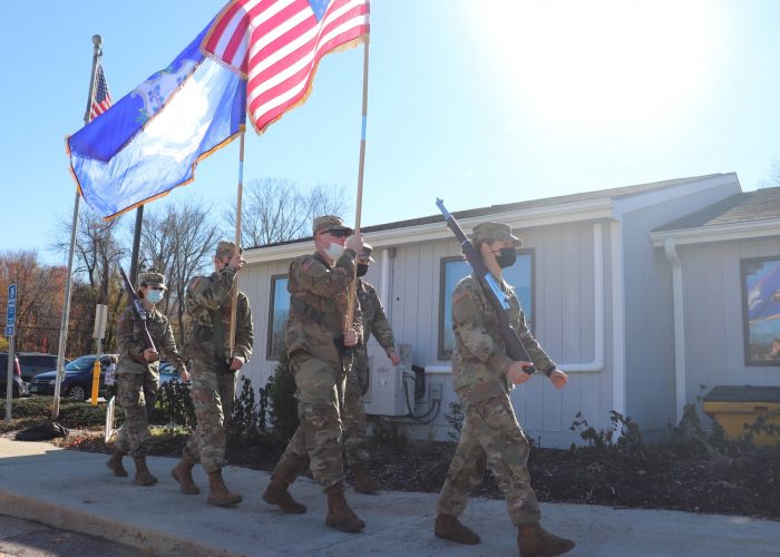 Color Guard presents the colors at various sporting and veteran events on and around campus.